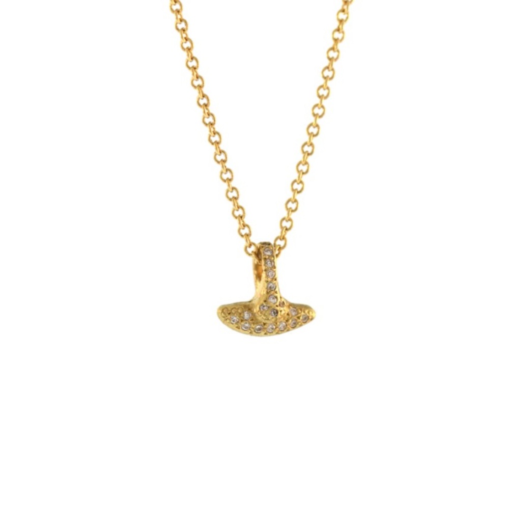 LFrank Diamond Anchor Pendant 18K Yellow Gold